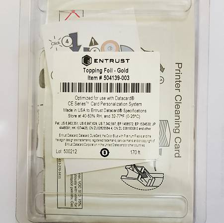 Ribbon Topping Foil Gold - ENTRUST Datacard CE840-Ready Stock
